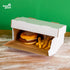 200x Bio Burger-Box Wellpappe 24x12x10 cm für 2 Burger weiß/braun