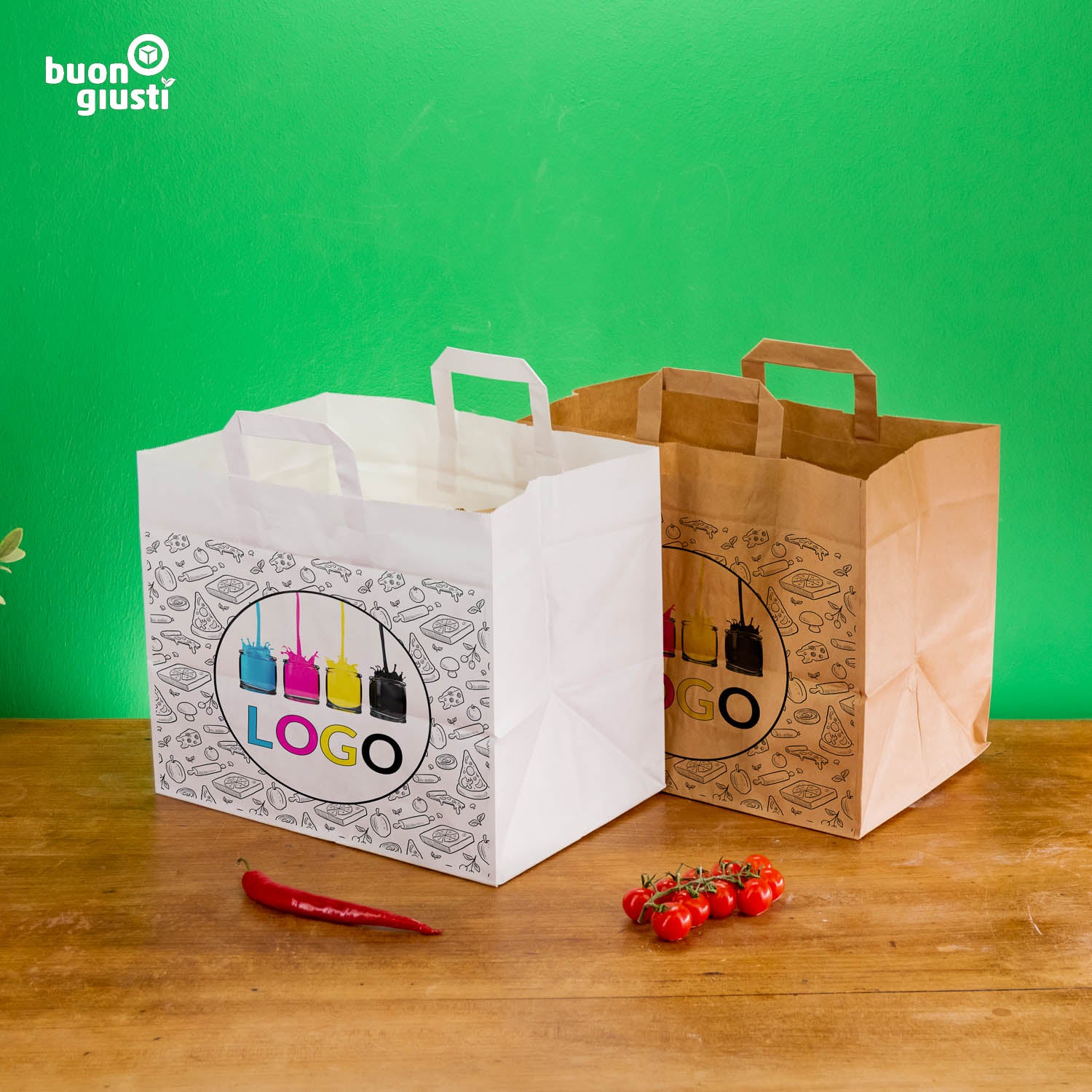 Digital printing Personalized  32x32x4 cm pizza box - Buongiusti Shop