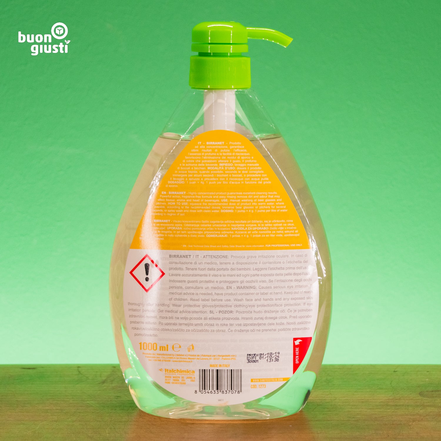 Spülmittel für Biergläser "Birranet" 1000 ml SANITEC - Reinigungsmittel - buongiusti AG - personalisiert ab 100 Stück